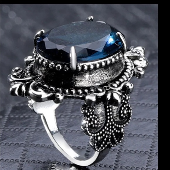 New Vintage retro Blue Color  Fashion Ring - Picture 3 of 5